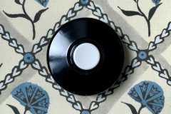 Bouton de sonnette Bakélite noir bouton blanc