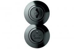 Berker serie 1930 ensemble double vertical bakélite noire