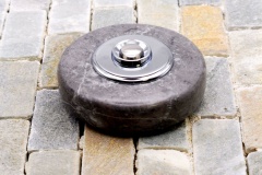 bouton de sonnette marbre gris et chrome