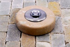 bouton de sonnette marbre beige  et chrome