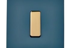 Collection M - Interrupteur Gris bleu, manette laiton miroir