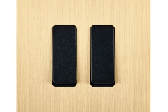 Collection M - Interrupteur double  laiton brossé, manette noire