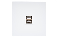Modelec Karo Chargeur USB Blanc Satin (210)