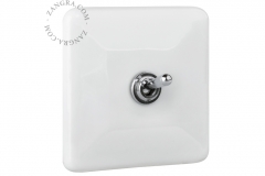 Zangra  interrupteur chromé porcelaine