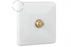 Zangra  interrupteur doré porcelaine