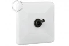 Zangra  interrupteur noir porcelaine