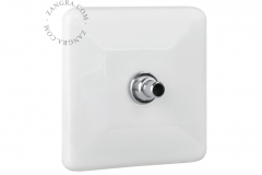 Zangra  interrupteur chromé porcelaine