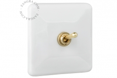 Zangra  interrupteur doré porcelaine